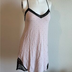 Victoria's Secret Pink Chemise with Black Lace